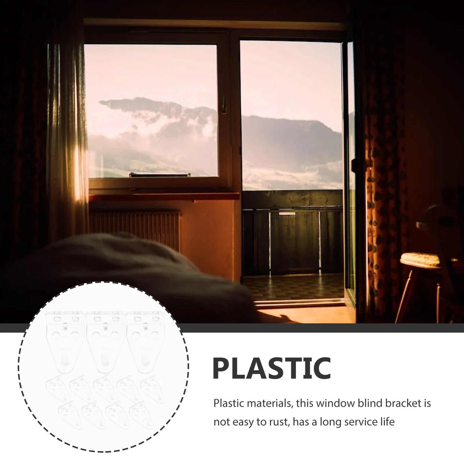 

12pcs Blinds Bottom Rail Hold Down Brackets Clear Plastic Blind Replacement Parts Roller Blind Fittings Holder Replacements