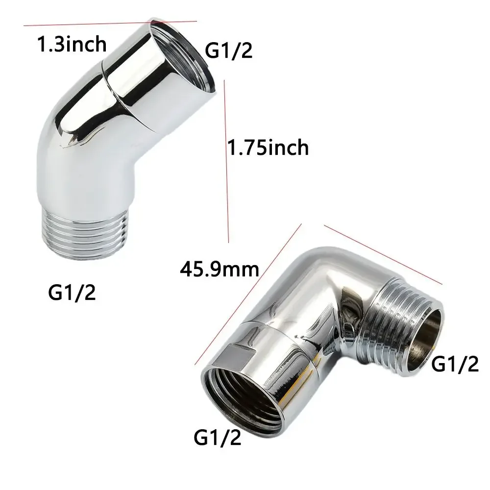 Universal Shower Head Elbow Adapter G1/2 Connections Angle Change Shower Arm Extension 90° 135° Shower Top Spray Elbow Bracket