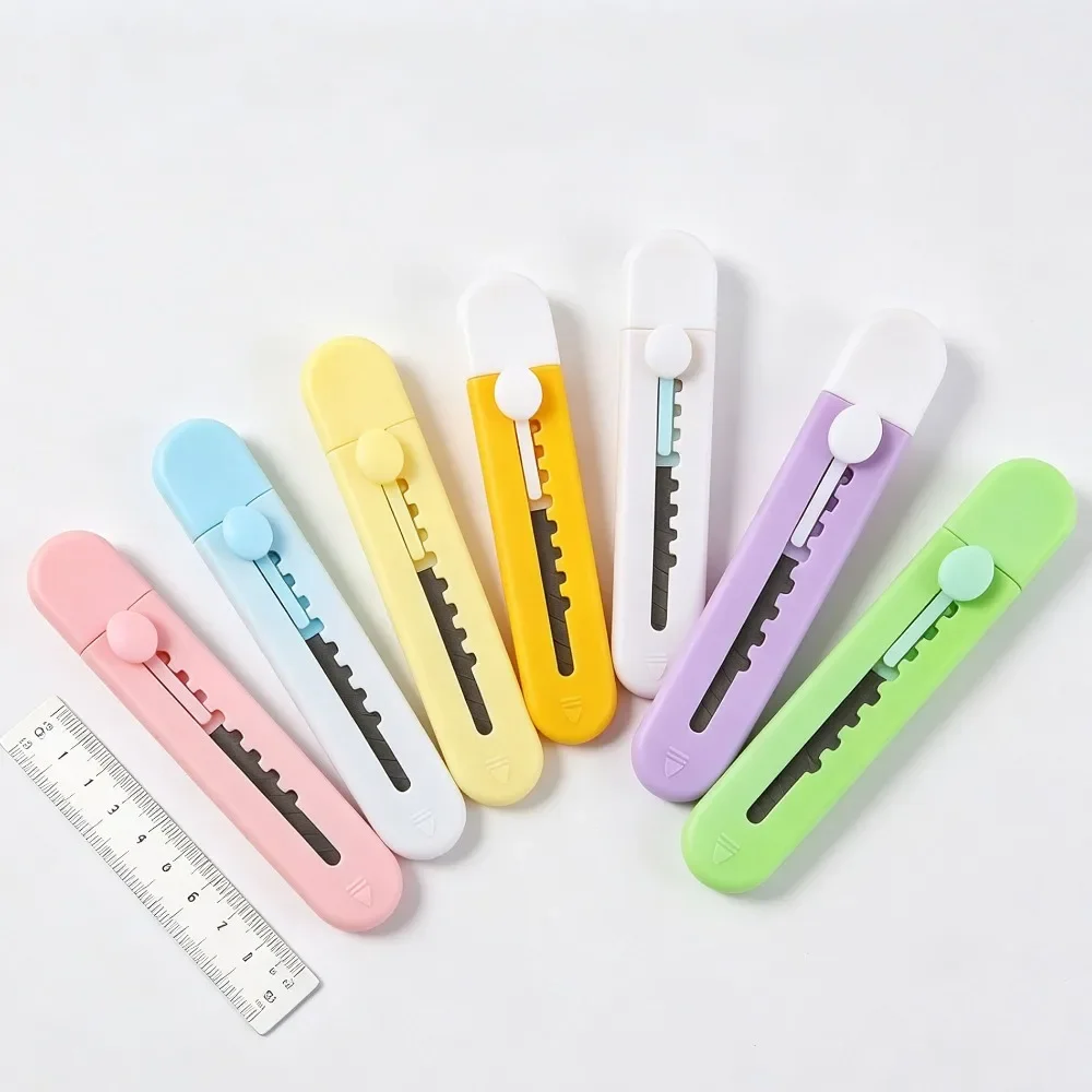 5PCS Mini Cartoon Portable Utility Knife Random Color Student Scrapbooking Paper Wallpaper Cutting Unboxing Cutter