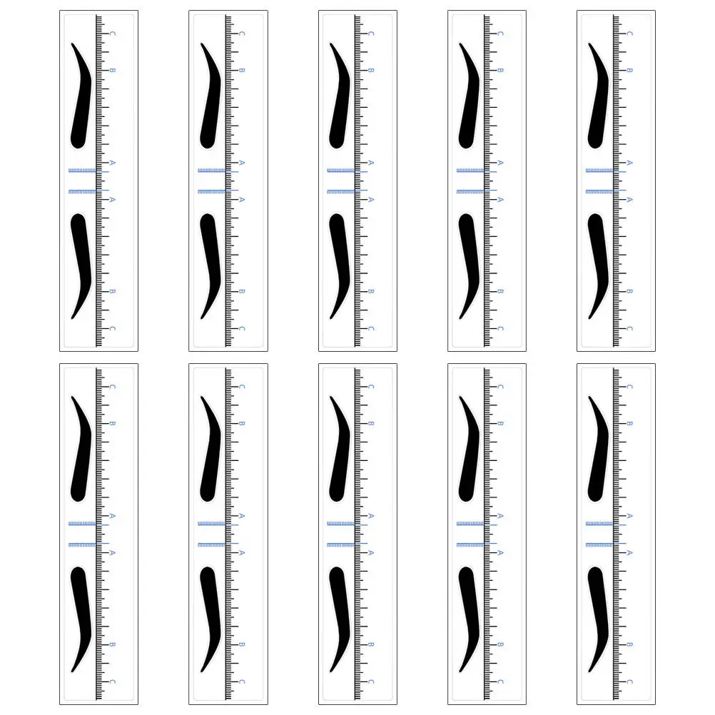 

10Pcs Eyebrow Measurement Template Stencil Ruler Set for Flawless Symmetrical Brow Design Shaping Drawing Tool Makeup Artist