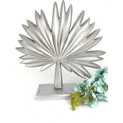 Palm Leaf Trinket Silver Colored Sculpture Crafts