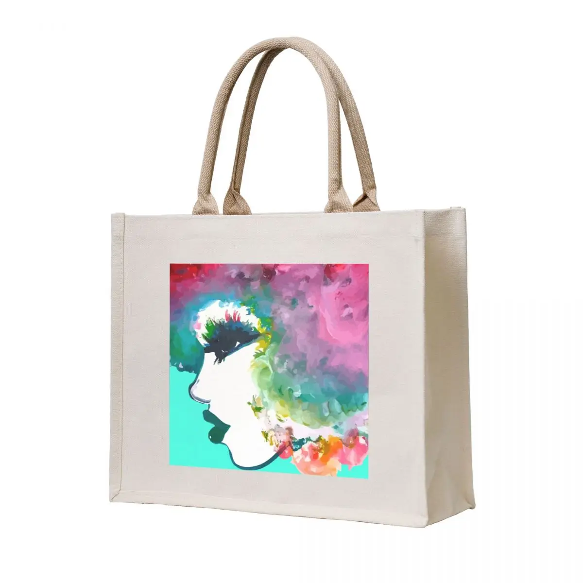 

I Fall In Love With The Hair I'm Born With Rainbow hair Natural hair tees Tote Bag tote bags men handbag ecological bags