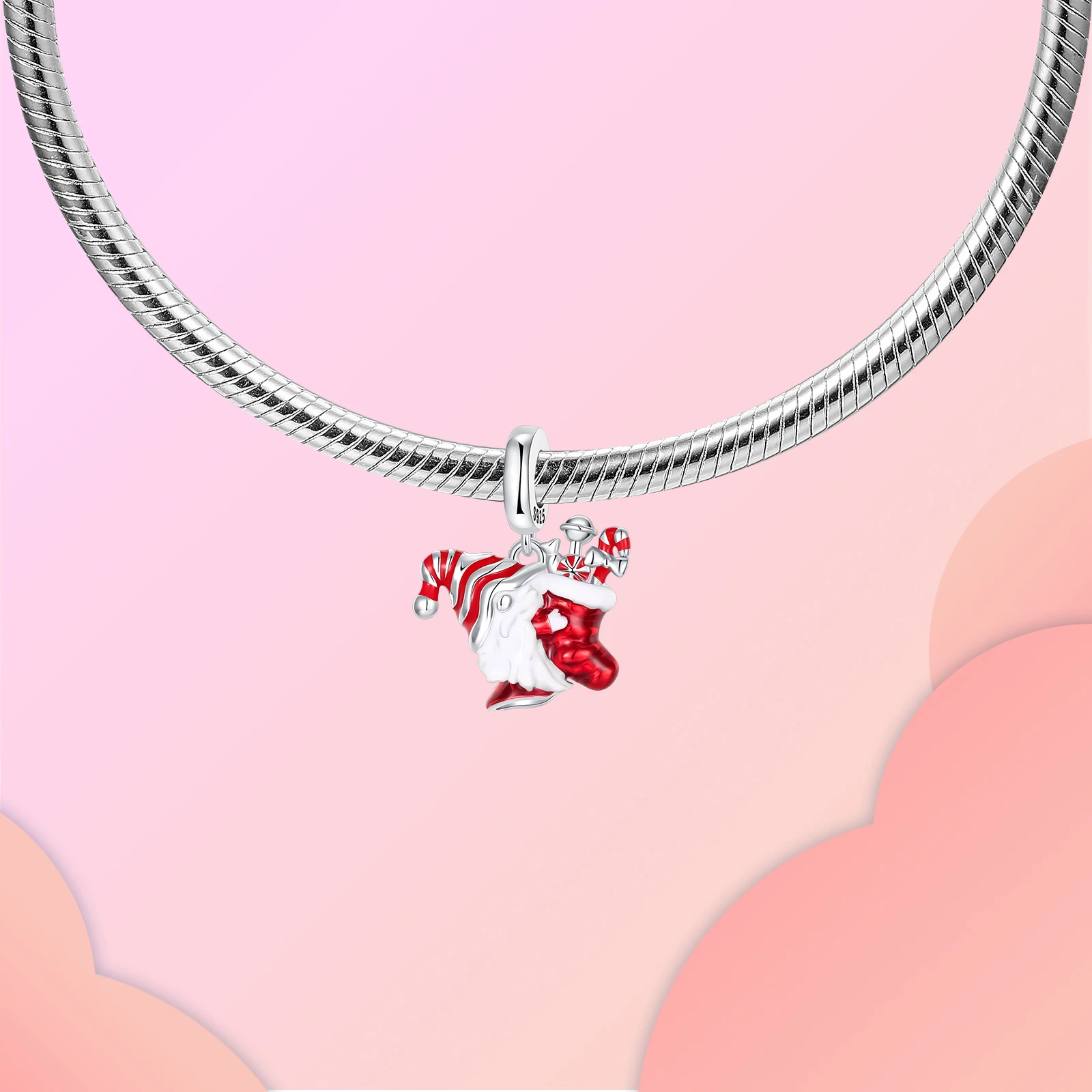 925 فضة سانتا كلوز عيد الميلاد تخزين قلادة سحر صالح الأصلي سحر أساور النساء DIY مجوهرات هدية #2