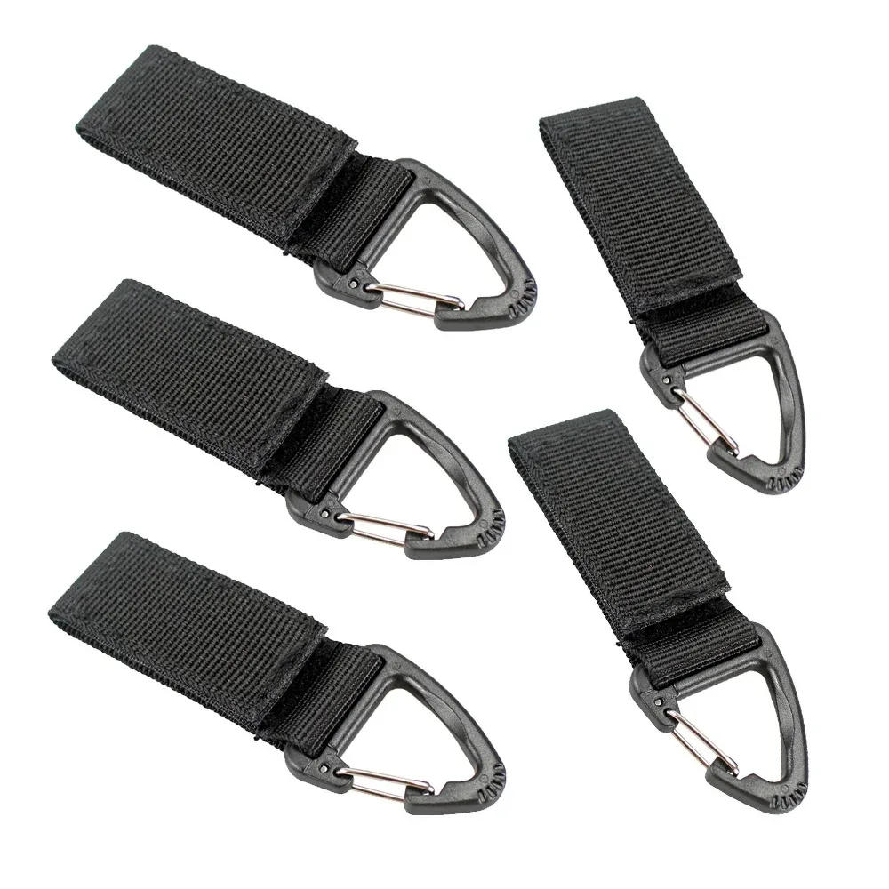 Escursionismo da campeggio all'aperto MultiTool Molle Webbing Clip EDC Tattico Nastro di nylon Portachiavi Chiusura Gancio Moschettone Gancio di fissaggio Fibbia