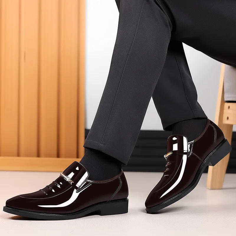 Sizes 38-49 Mens Dress Shoes Formal Business High Gloss Loafers Luxury Wedding Shoes Comfortable Casual Driving Shoes for Men - Image 4