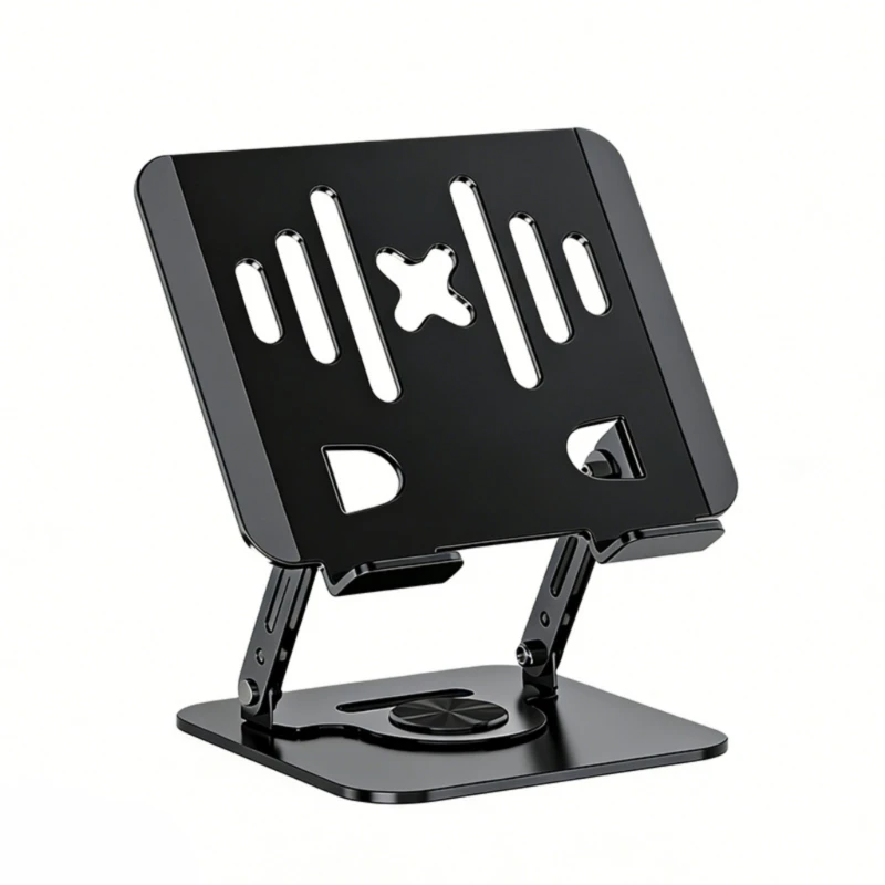  Portable Foldable Adjustable Desktop Stand for Tablets Laptops 360 Degree Rotations Carbon Steel Material NonSlip Base