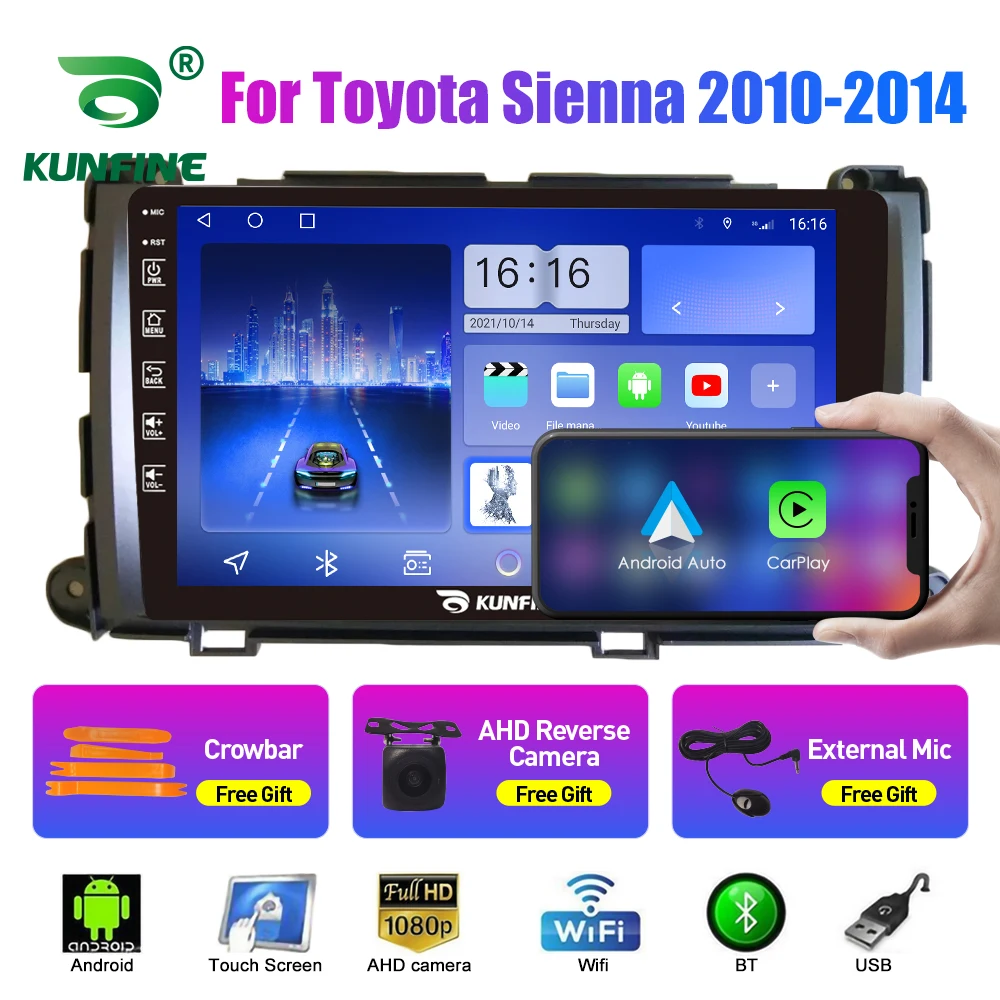 

Автомагнитола для Toyota Sienna, мультимедийный плеер на Android, с восьмиядерным процессором, GPS, для Toyota Sienna, 10-14, типоразмер 2DIN