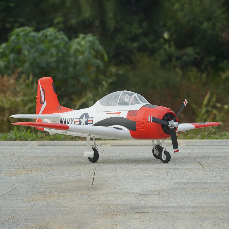 Fms 800mm T-28 v2 trojan red segunda guerra mundial modelo real aeronave asa fixa modelo de controle remoto eletrônico