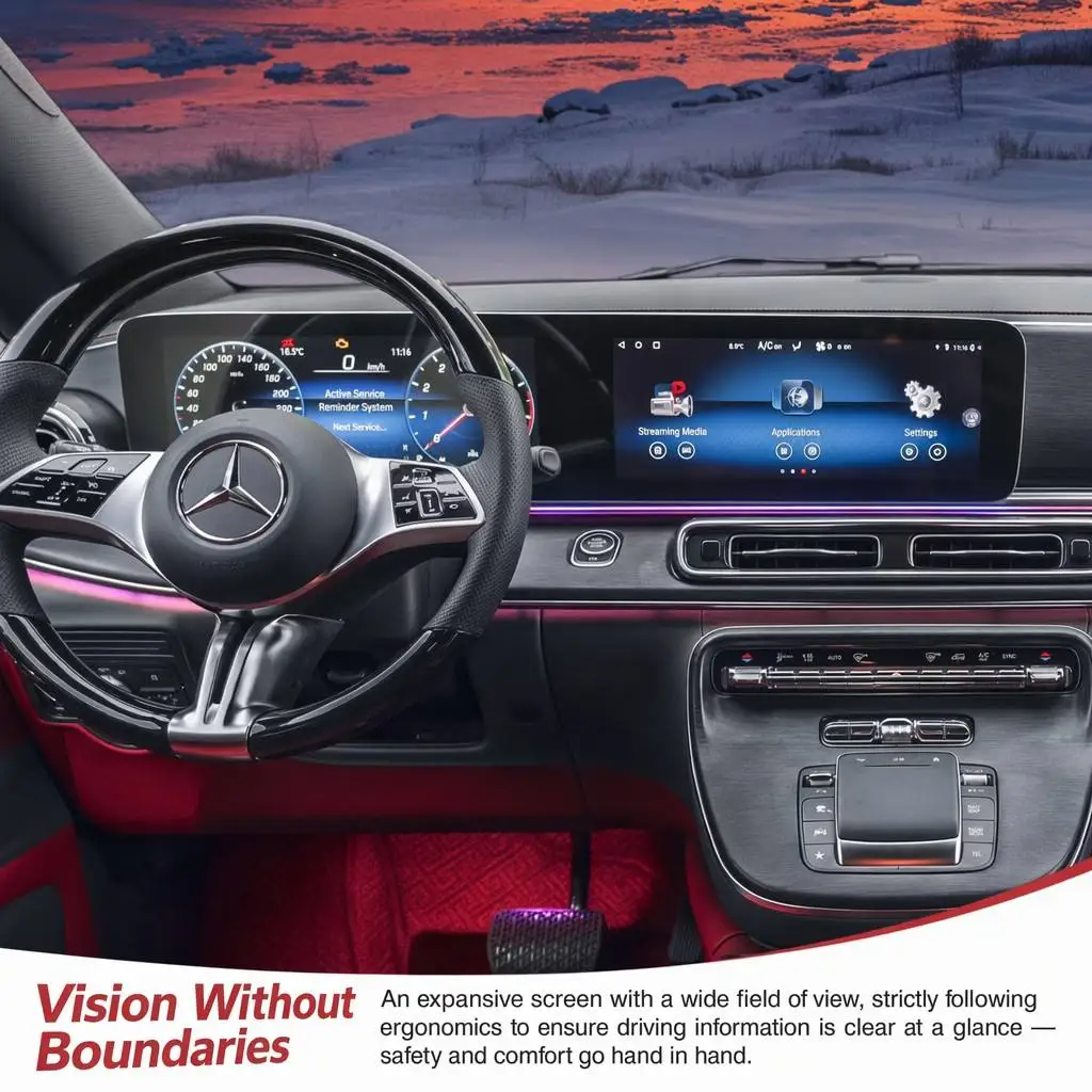 Haomi Vito to V300 Dashboard Conversion Kit for Mercedes W447 Interior Kits Dual Screen Cockpit Luxury Leather Trim Plastic