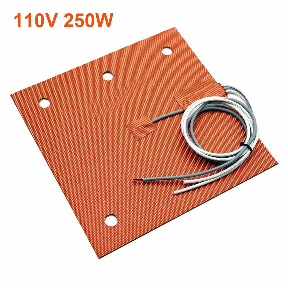 24V 110V 220V Silicone Rubber Heating Pad Flat Heater Band Square Heated Bed Flexible Waterproof 3D-Printer Glue Sticker Adhesiv