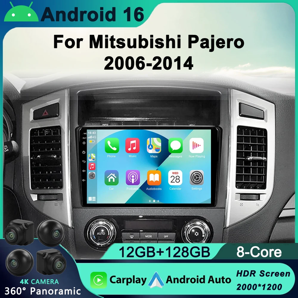 

2Din For Mitsubishi Pajero 4 V80 V90 2006-2014 4G Android 11 Car Stereo Radio Multimedia Video Player Navigation GPS