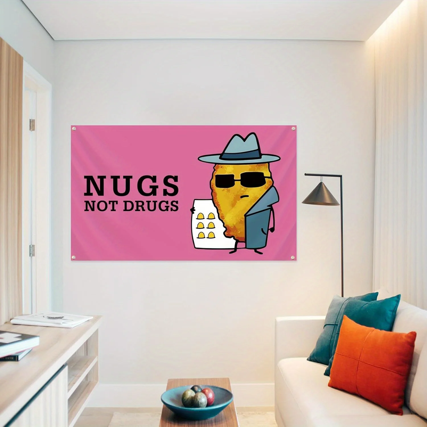 Nugs Not Drugs | Humorous Meme Flag for College Dorm & Guys' Room Decor