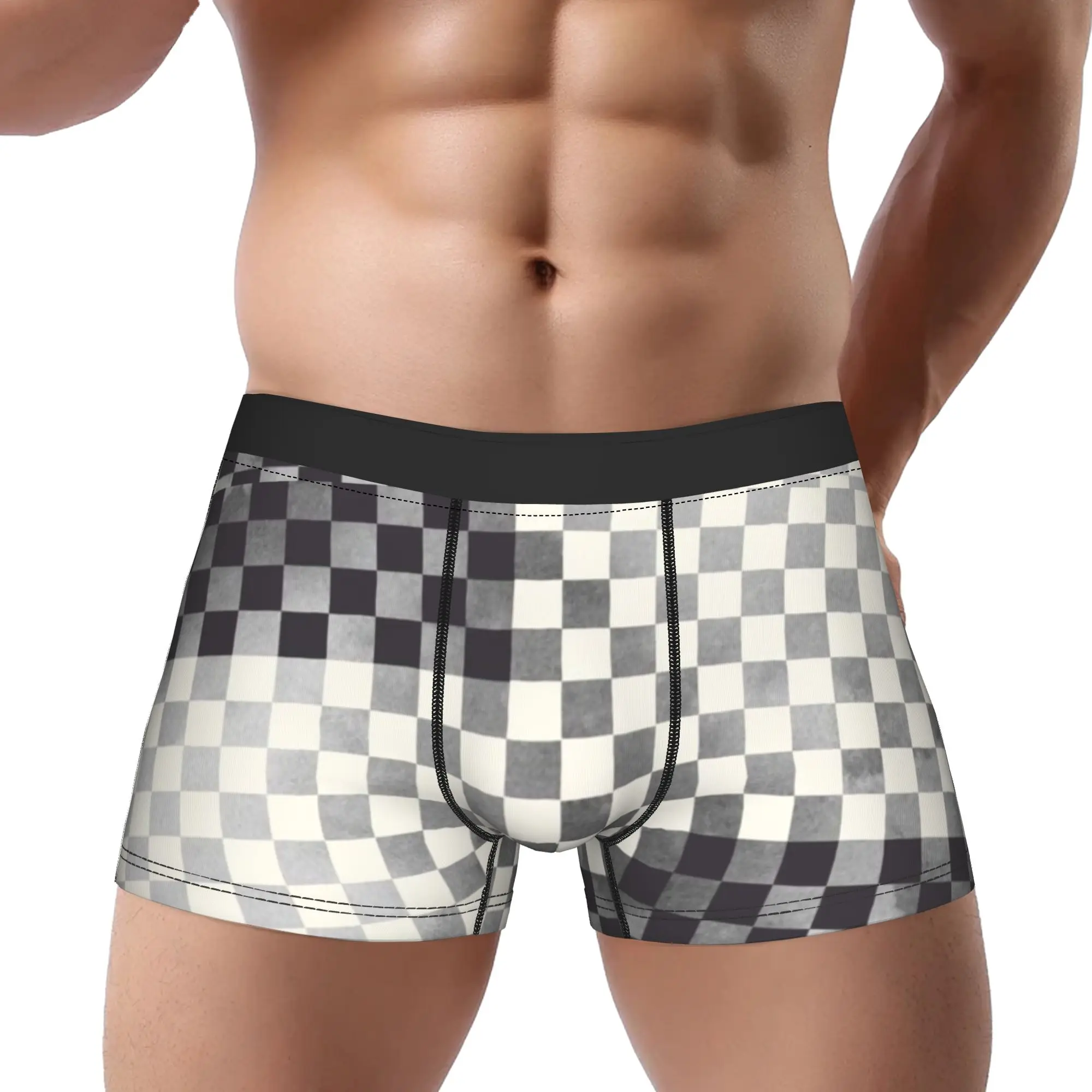 Check Pattern (8) Checkerboard Underpants Homme Panties Male Underwear Comfortable Shorts Boxer Briefs