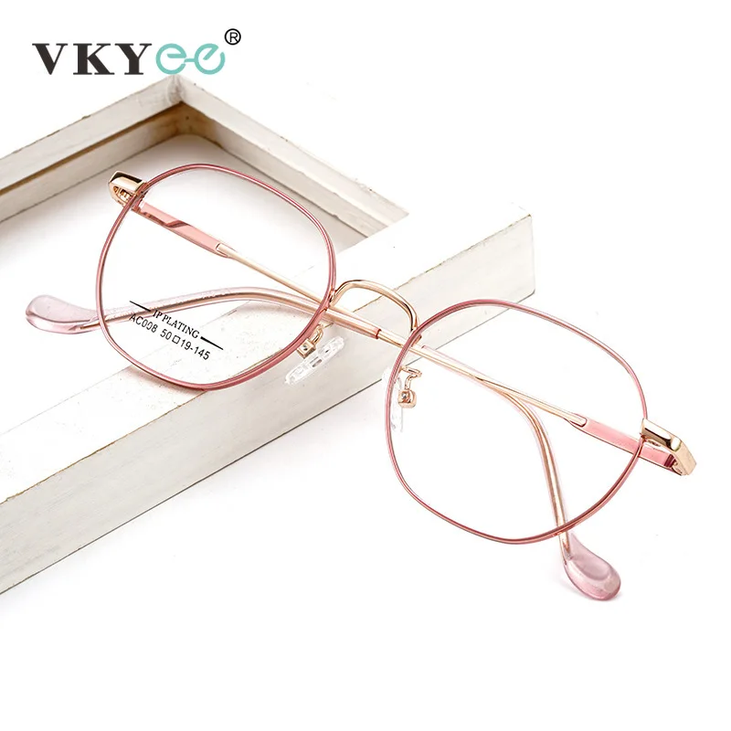 VICKY Fashion Polygonal Geometric Retro Unique Design Women's Anti-blue Light Reading Glasses Customizable Prescription AC008