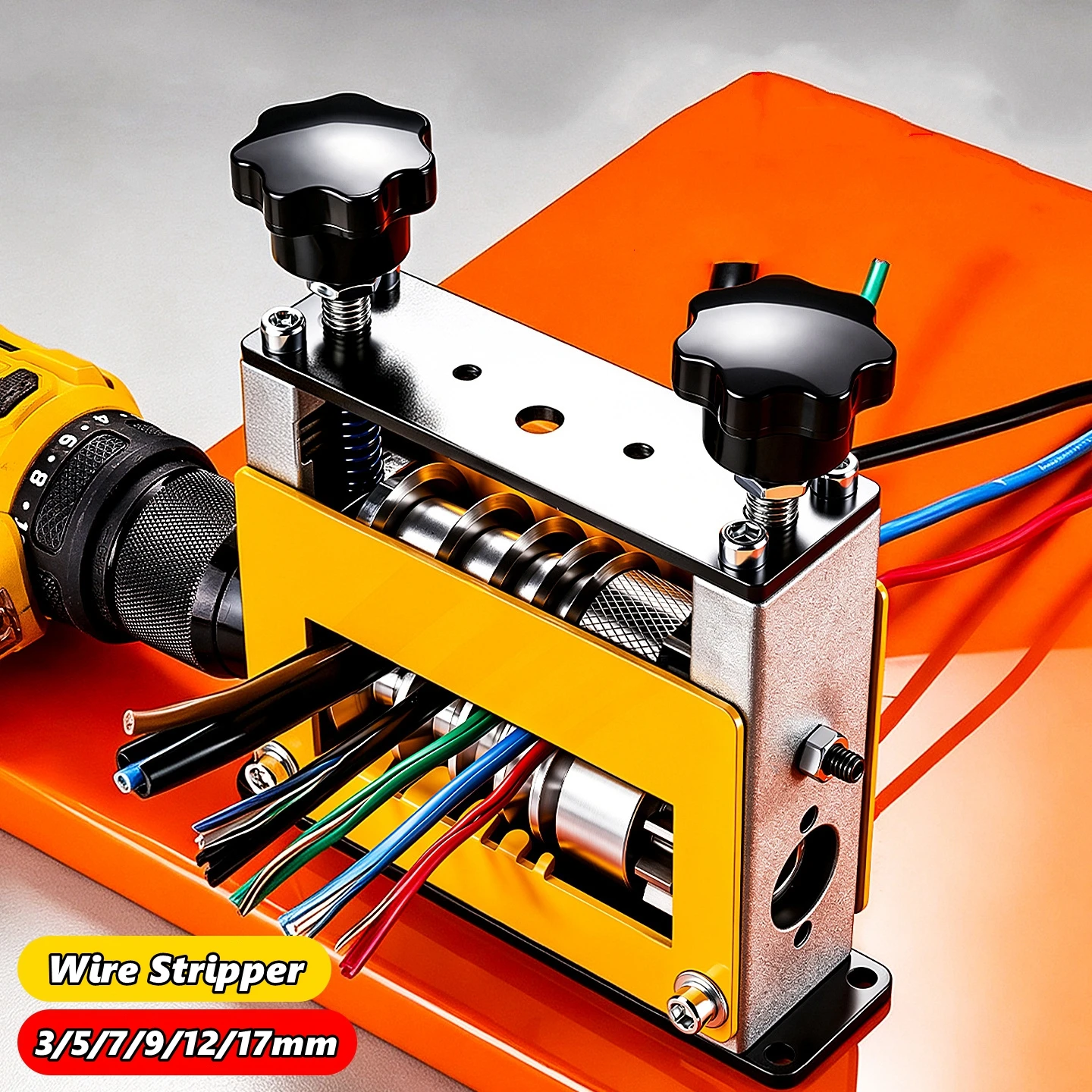 Manual Wire Stripping Machine Gauge Wire 3-17mm,Scrapping Copper Wire Peeler Machine,Drill Powered Hand Crank Wire Stripper Tool