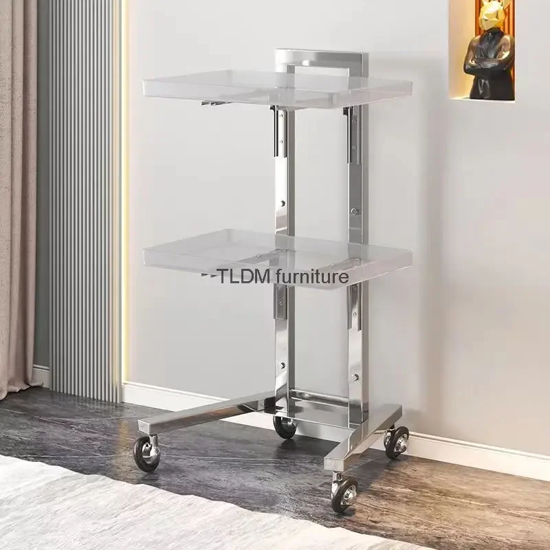 Cosmetic Hairdresser Tattoo Salon Trolley Stainless Medical Salon Trolley Barber Carrello Portaoggetti Salon Furniture RR50ST