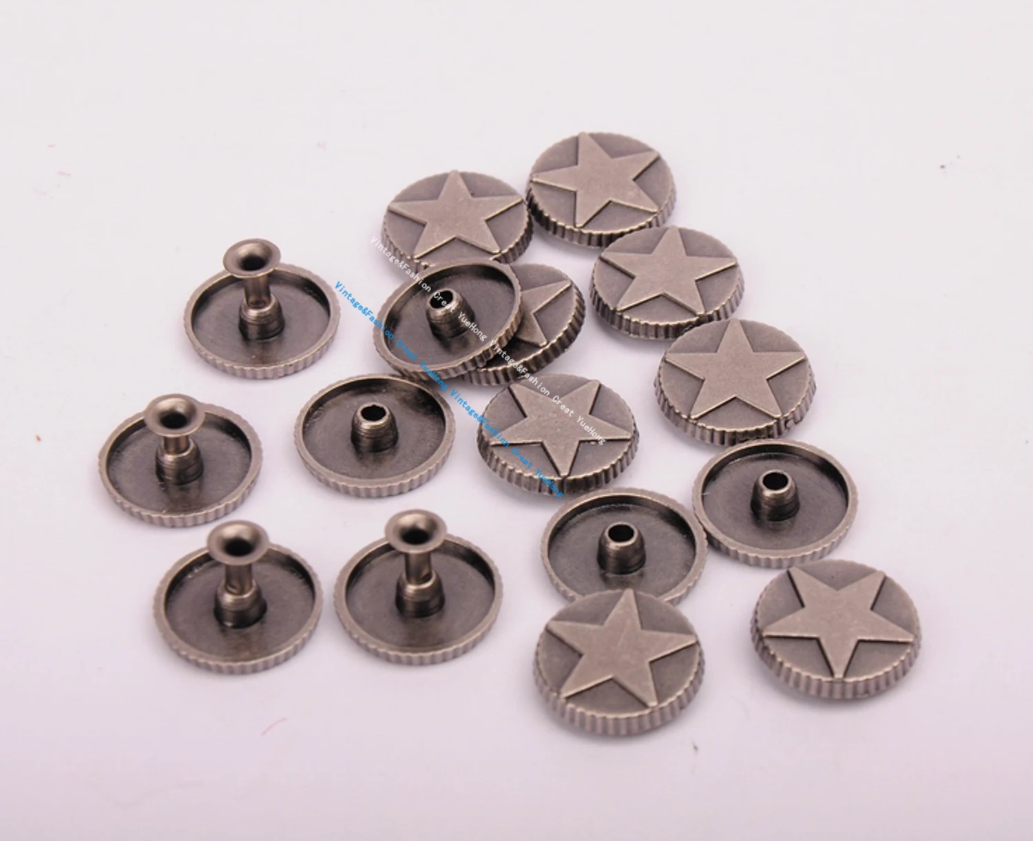 16MM lotto di 30 pezzi Round Stars rivetti borchie Conchos per cintura artigianale in pelle risultati della borsa artigianale