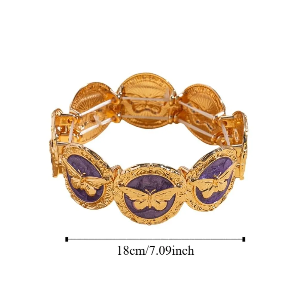 المجوهرات الفاخرة الرجعية بالتنقيط النفط سوار تقليد اللؤلؤ مطاطا حبل أساور معدنية واسعة هندسية فراشة الهندسة حلقة اليد