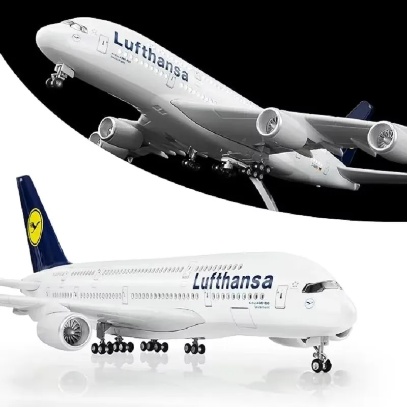 

Scale Alloy Aircraft Model 1/160 Scale 50.5CM Airline Airbus 380 A380 Lufthansa Airplane Model Plane Diecast with LED Collection