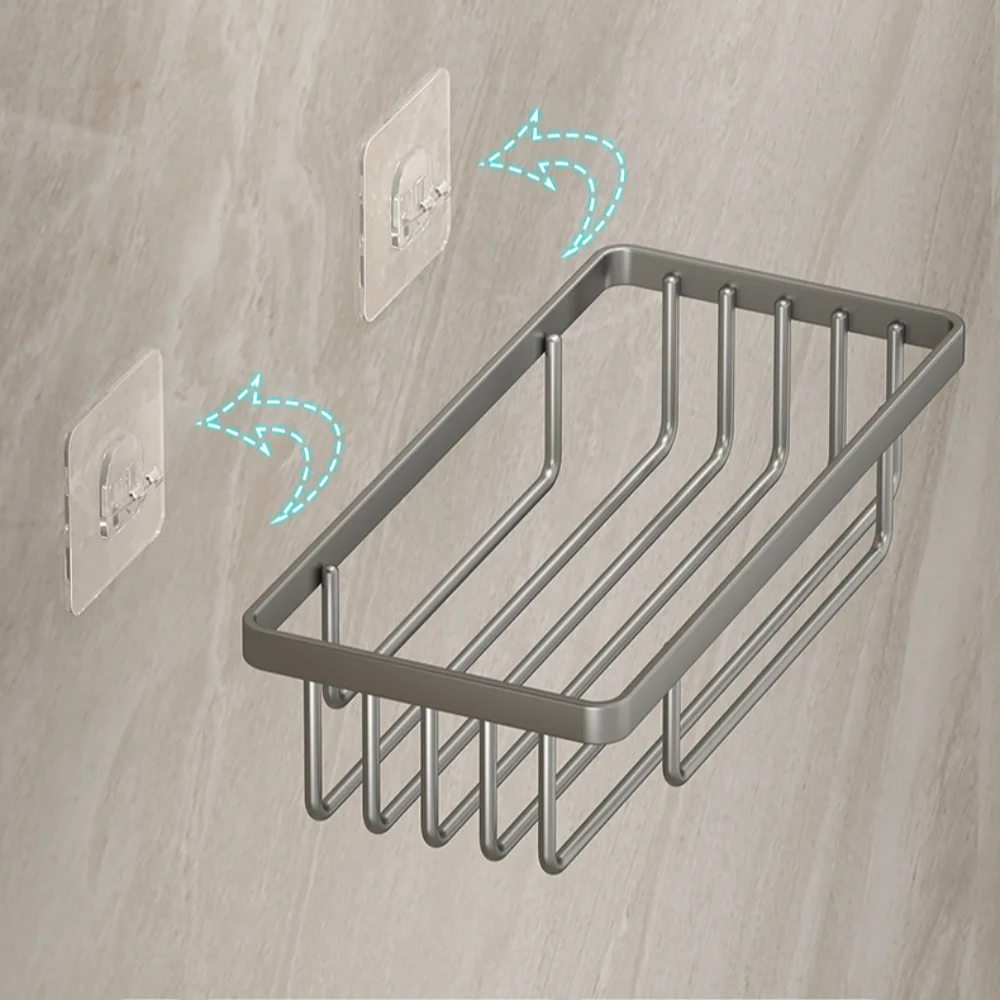 No Drill Shower Shelf New Punch-Free Bathroom Accessories Bathroom Shelf Aluminum Alloy Toilet Rack Home