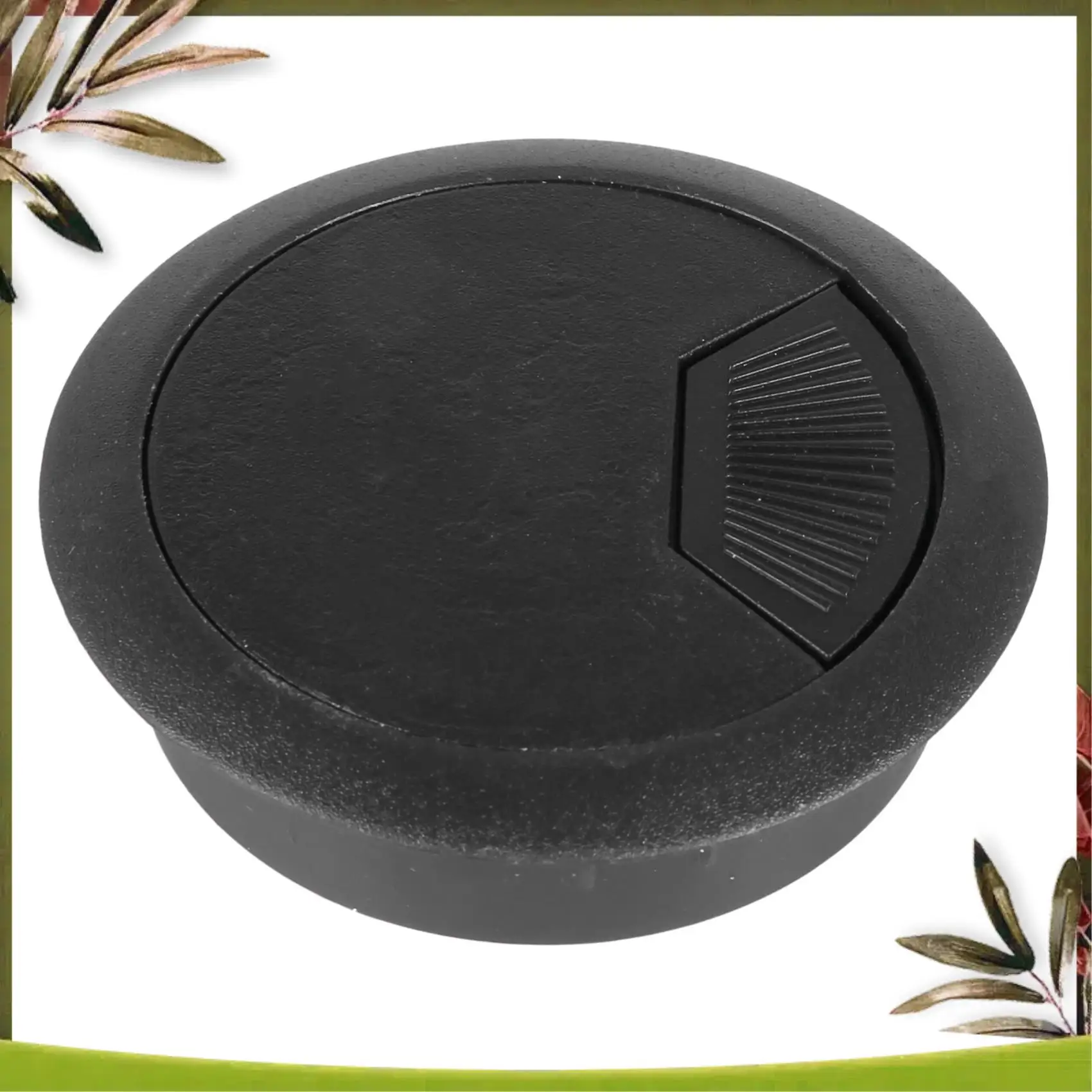 Neu: 5 Stück schwarze runde Kunststoff-Kabellochabdeckungen mit 70 mm Durchmesser für Computertisch