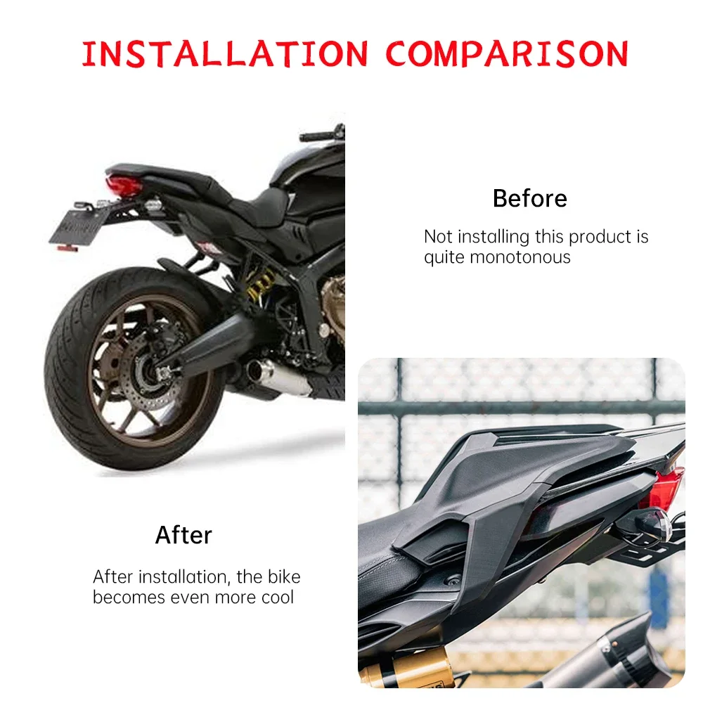 Para HONDA CB650R cbr650r 2018-2023 motocicleta para cb 650 r Kit especial trasero asiento trasero embellecedor carenado asiento individual