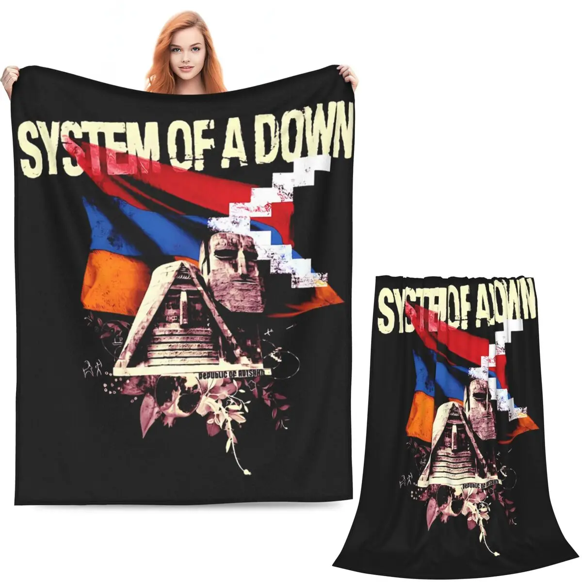 System Of A Down Band (13) Blanket Soft Warm Flannel Throw Blanket Bedspread for Bed Living room Picnic Travel Home Sofa