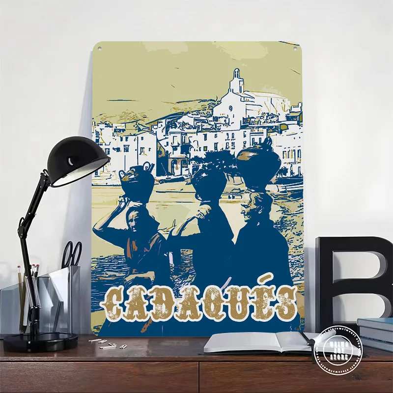 Cadaques Costa Brava Metal Poster Perfect Gift for Fans Lovers Personalized Wall Art Metal Sign for Funny Signs Office Decor