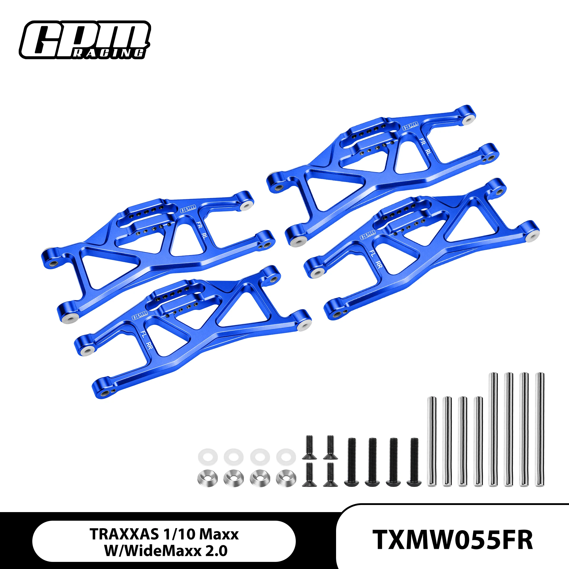 

GPM Aluminium Front And Rear Lower Arms For 1/10 Maxx W/Widemaxx 8999 TRAXXAS