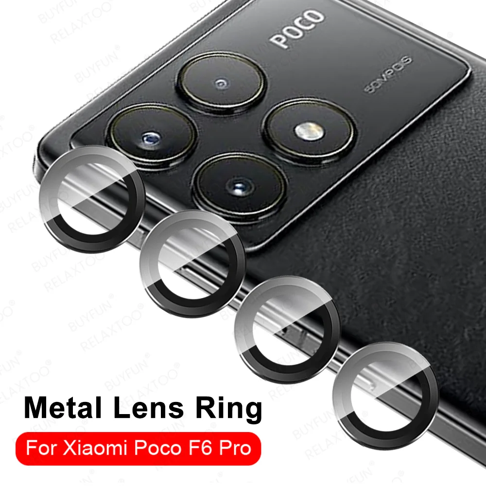 For Xiaomi Poco F6 Pro Rear Alloy Metal Camera Lens Protector Cover PocoF6 Little F6Pro F 6 5G Lens Glass Case Ring Accessories