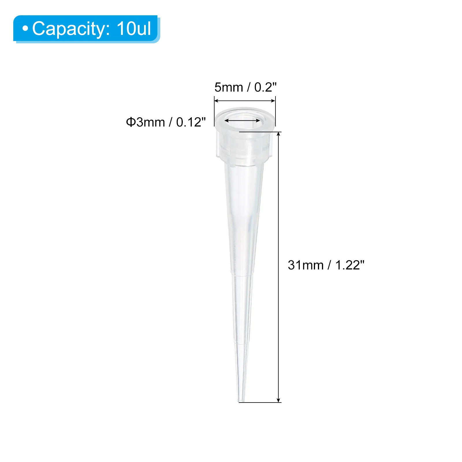 1000Pcs 10ul Laboratory Pipette Tips Plastic Autoclavable Universal Liquid Transfer Pipette Pipettor Tips Scientific Experiment