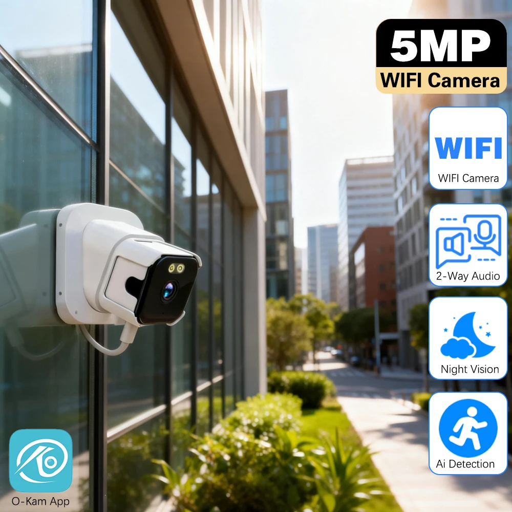 

Цветная сетевая камера ночного видения Blacklight, 5 МП, беспроводная камера наблюдения O-Kam Pro 2,4G, 5 ГГц, беспроводная оконная камера видеонаблюдения