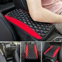 Universal Leather Pad Car Armrest Cushion Cover Center Console Auto Seat Case Central Protection Interior Accessories