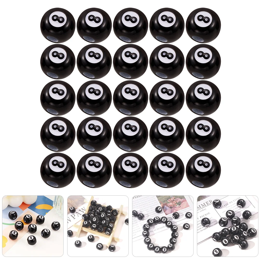 50 Pcs Acrylic Pool Loose Beads Beaded Bracelet DIY Craft Spacer Billiards Material Jewelry Accessories