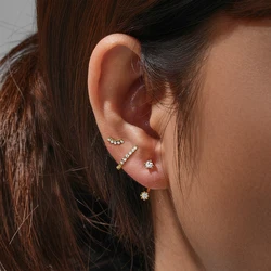 ROXI-pendientes de aro de plata de Ley 925 para hombre y mujer, aretes de 3 piezas, Piercing, conjunto de joyería para fiesta y boda