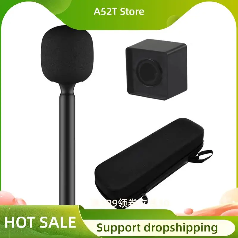 

A52T Foam And Mic Flag Included Interview Mic Handle Microphone Handheld Stand For DJI Mic/Moma Rode Go/Relacart
