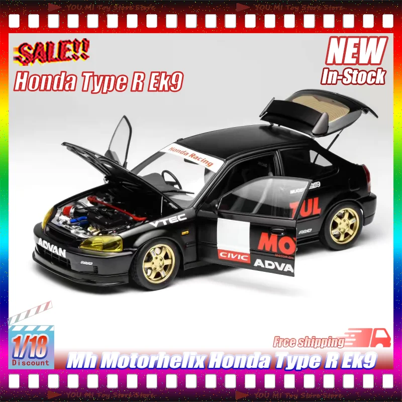 

1:18 In Stock Mh Motorhelix In Stock Honda Type R Ek9 Alloy Die-Cast Model Car Full Openable Static Display For Adult Collectors