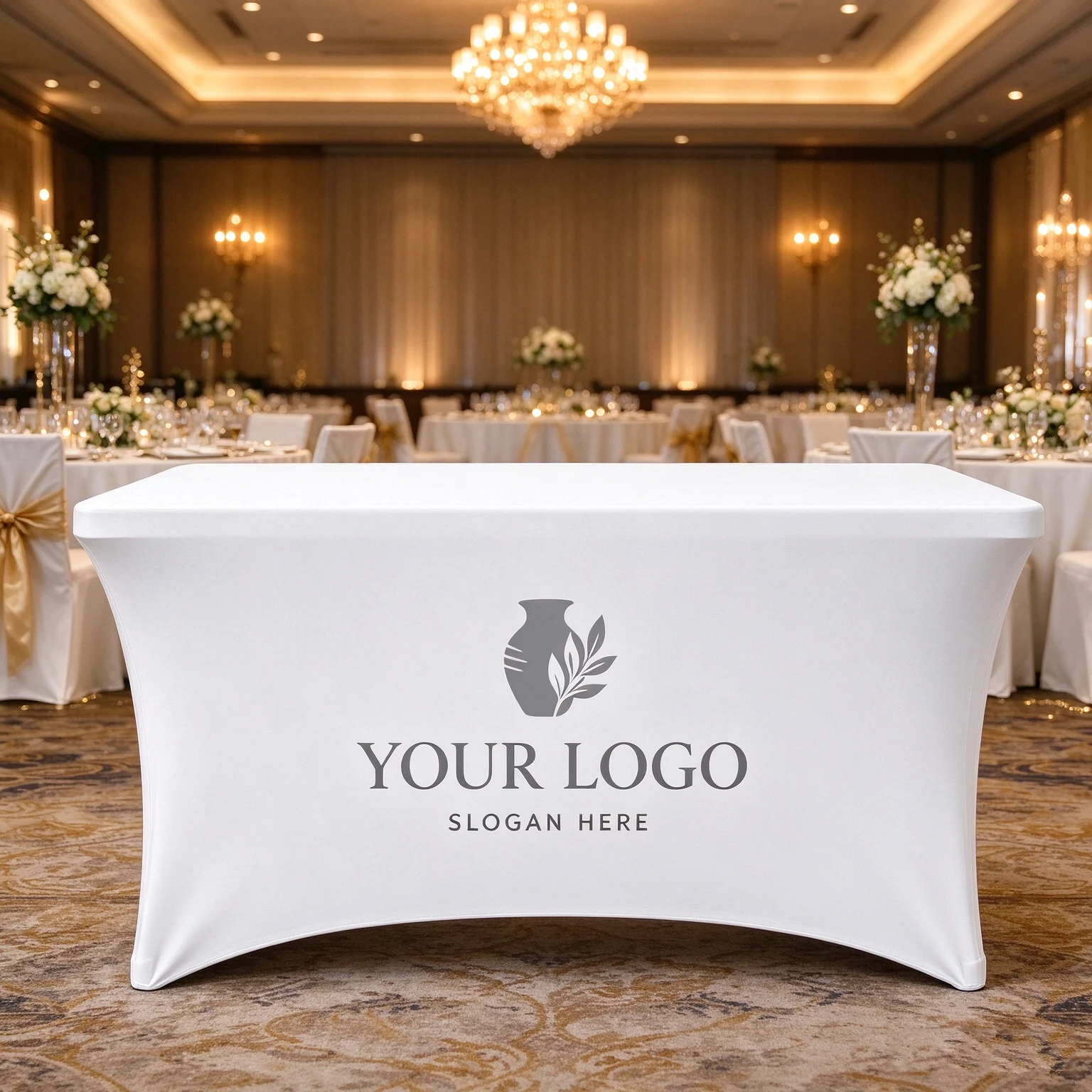 Custom logo tablecloths—suitable for business events, weddings, anniversaries, trade shows, booths, parties, festivals, and birt