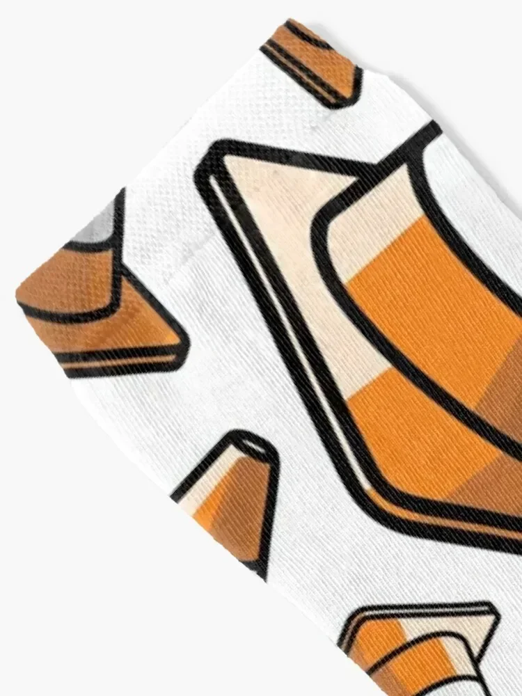 Verkehrskegel – Socken mit orangefarbenem und weißem Muster, schneeweiße, transparente Luxus-Socken für Mädchen und Herren