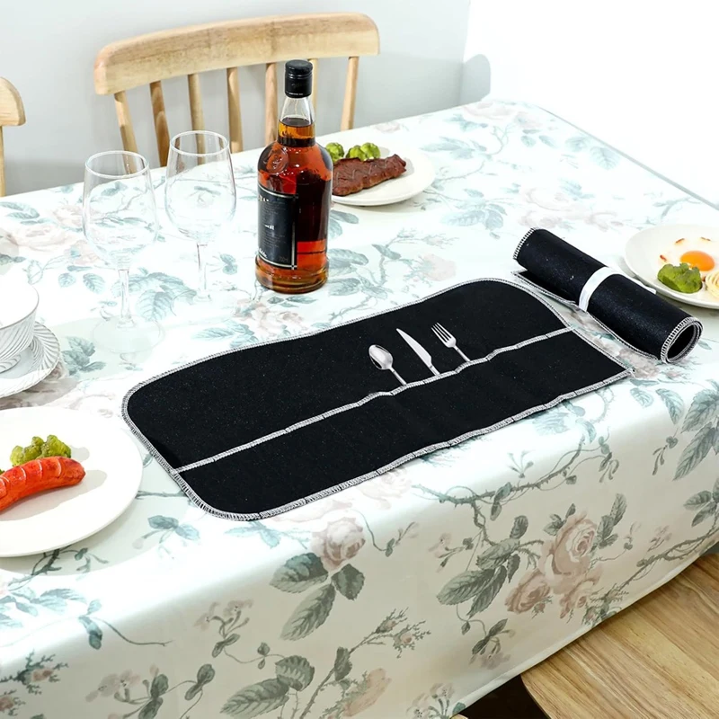 ABNO-Silver Storage Bags Silver Storage Cloth Felt Flatware Organizer Anti Tarnish Silver Protector Bags 4Pcs