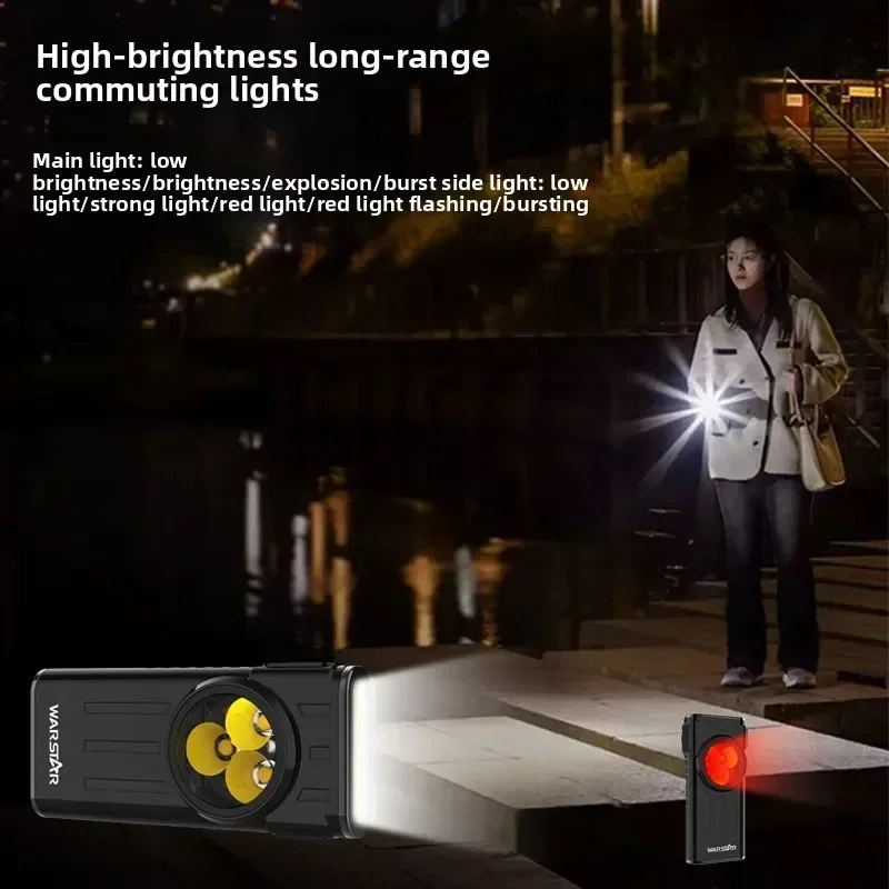 EDC LED مصباح يدوي سلسلة المفاتيح المحمولة الشعلة نوع C ضوء العمل القابلة لإعادة الشحن مع المغناطيس للتخييم والمشي لمسافات طويلة والاستخدام في حالات الطوارئ