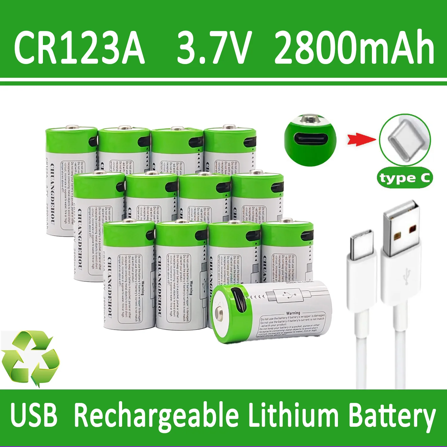 

Model 3.7V Rechargeable Battery 2800Mah Cr123A Safety Camera Flashlight Battery 16340 Led Emergency Light Warning Light Smoke