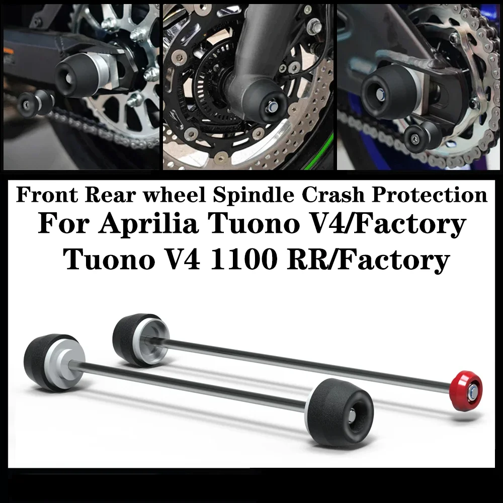 For Aprilia Tuono V4/Factory / Tuono V4 1100 RR/Factory 2011-2019 2020 2021 2022 2023 Front Rear wheel Spindle Crash Protection