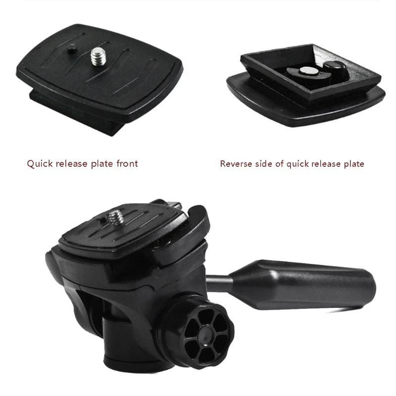 Tripod Pan for Head, 360° Rotation 90° Tilt 3-D Tripod for Head 3/8" Thread 1/4"