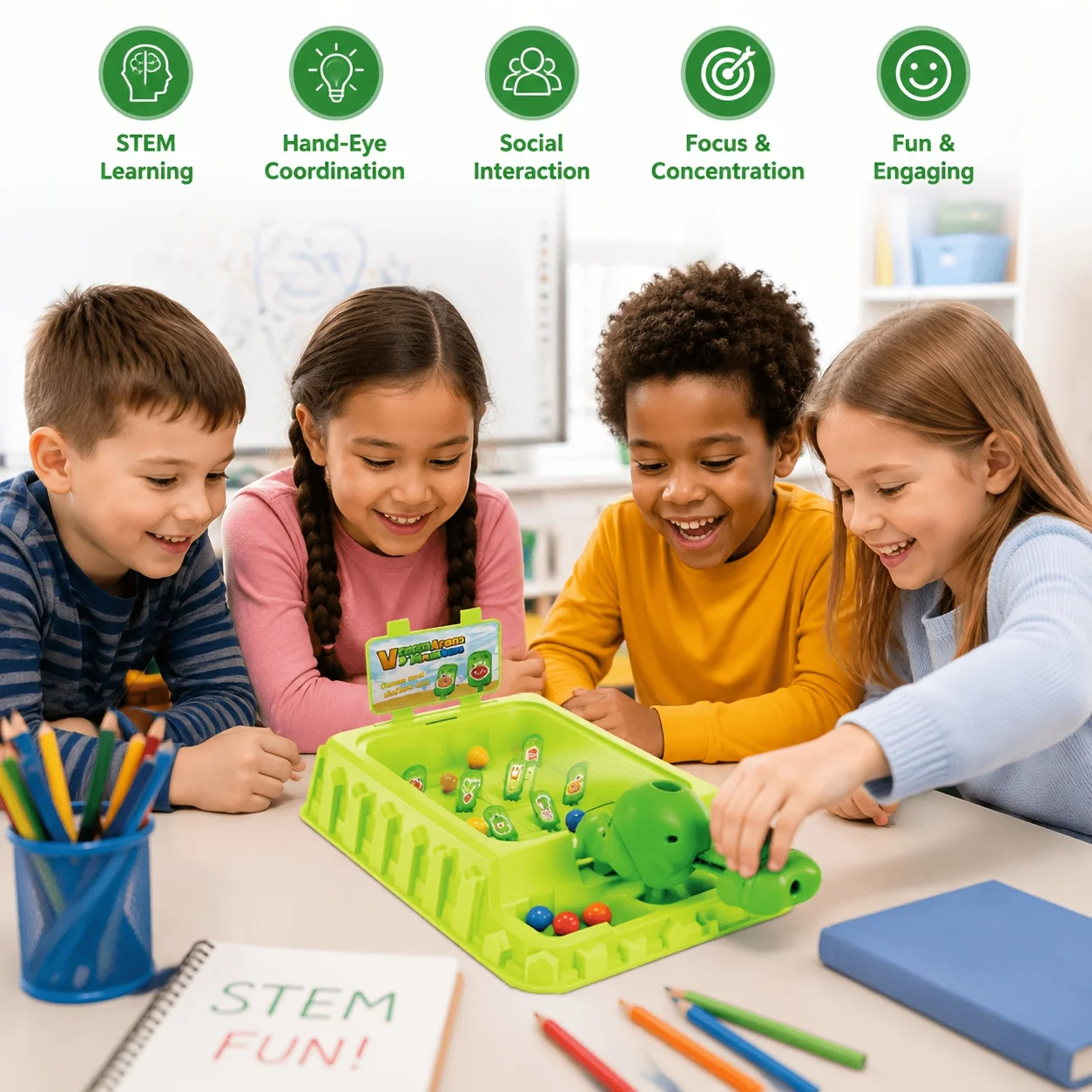 Portable Plastic Veggie Arena Shooting Game Toy, Interactive PK Board Game for Kids for Birthday Party Christmas Gifts
