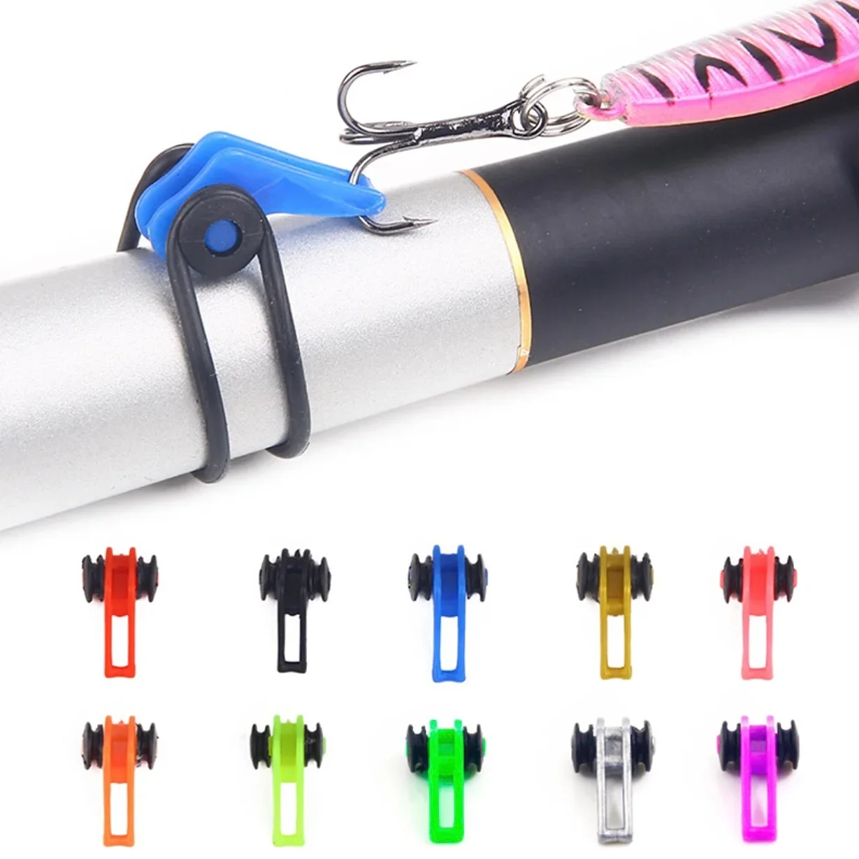 

10Pcs/Lot Fishing Hook keeper Holder Fishing Rod Hook Keeper Bait Hanger Portable Accessories Fixed Bait Lure Jig Hooks