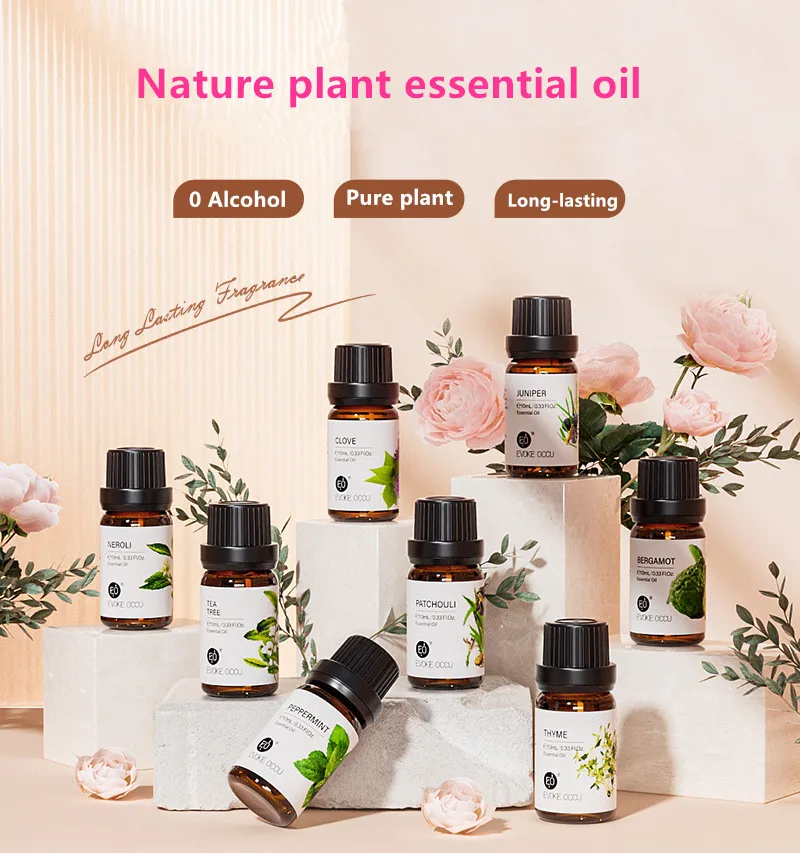 10ML Nature Plant Neroli Essential oils Car air freshener supplement Lavender rose mint Jasmine aromatherapy diffuser Fruit