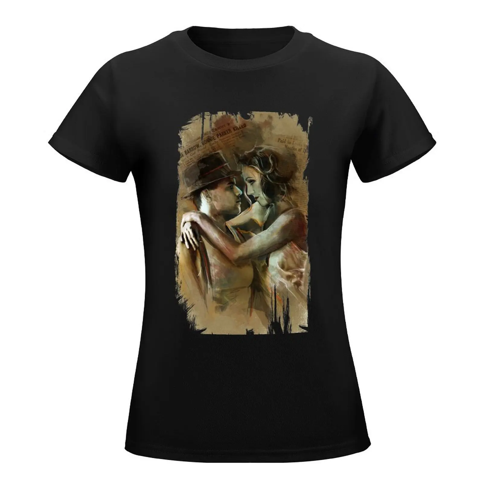 BONNIE & CLYDE T-Shirt kawaii clothes cute clothes Blouse black t-shirts for Women