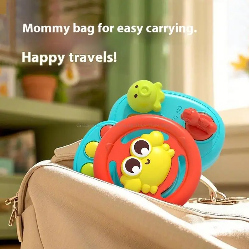 Toddler Learning Toy Cartoon Theme Wheel Toy avec des boutons sonores interactifs une lumière clignotante pour maternelle