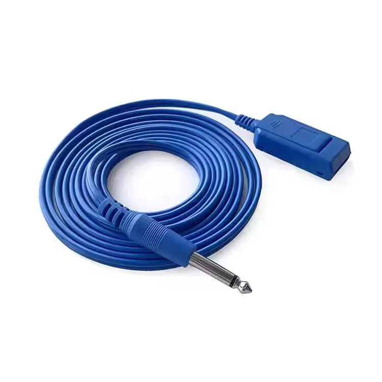 Reusable ESU Patient return electrode connect Cable, Electric knife negative plate grounding pad cable, 3m, 6.3mm plug